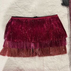 Nasty gal tiered fringe skirt. NWT.